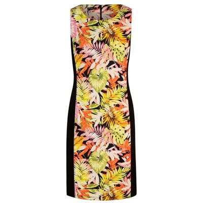 ApartFashion Apart smalle jersey-jurk met all-over print en brede zijinzetstukken, Zwart-multicolor, 36 ApartFashion Apart smalle jersey-jurk met all-over print en brede zijinzetstukken, Zwart-multicolor, 36