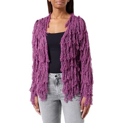 IZIA Dames handgemaakte gehaakte halslijn 100% acryl gebreide trui paars maat XS/S, lila, XS IZIA Dames handgemaakte gehaakte halslijn 100% acryl gebreide trui paars maat XS/S, lila, XS