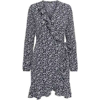 ONLY Onlcarly L/S Wrap Short Dress Noos Wvn dames Gekleed ONLY Onlcarly L/S Wrap Short Dress Noos Wvn dames Gekleed