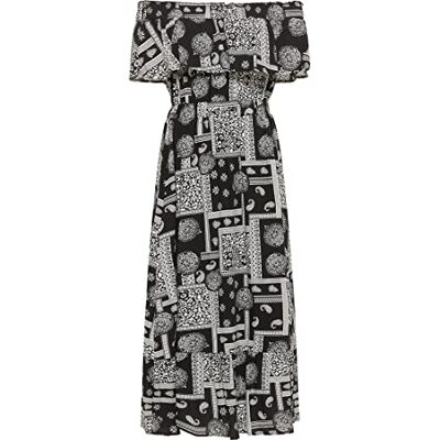 IKITA Dames maxi-jurk 19323077-IK01, wit zwart, XS, maxi-jurk, XS IKITA Dames maxi-jurk 19323077-IK01, wit zwart, XS, maxi-jurk, XS