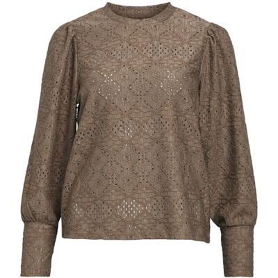 Object Dames Objfeodora L/S Top Noos Blouse, Morel, M Object Dames Objfeodora L/S Top Noos Blouse, Morel, M