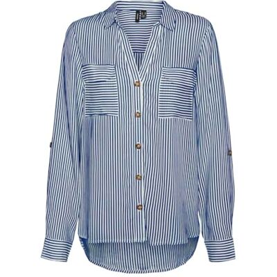 VERO MODA VMBUMPY L/S Shirt New WVN GA NOOS, Surf The Web/Stripes: sneeuwwit, S VERO MODA VMBUMPY L/S Shirt New WVN GA NOOS, Surf The Web/Stripes: sneeuwwit, S