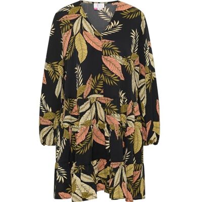 IZIA Damesjurk met lange mouwen 21325329-IZ01, zwart meerkleurig, M, Jurk met lange mouwen, M IZIA Damesjurk met lange mouwen 21325329-IZ01, zwart meerkleurig, M, Jurk met lange mouwen, M