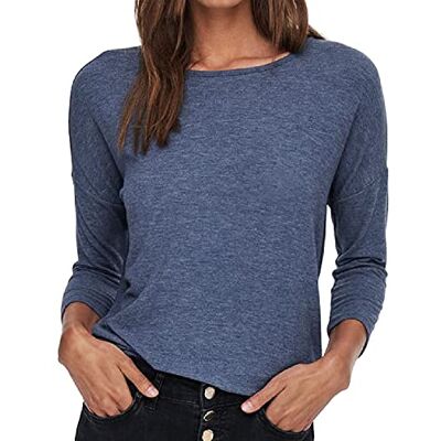 ONLY Dames Dunne Gebreide Trui 3/4 Mouw Ronde Hals T-shirt Gebreide Basis Stretch Sweater ONLGLAMOUR ONLY Dames Dunne Gebreide Trui 3/4 Mouw Ronde Hals T-shirt Gebreide Basis Stretch Sweater ONLGLAMOUR