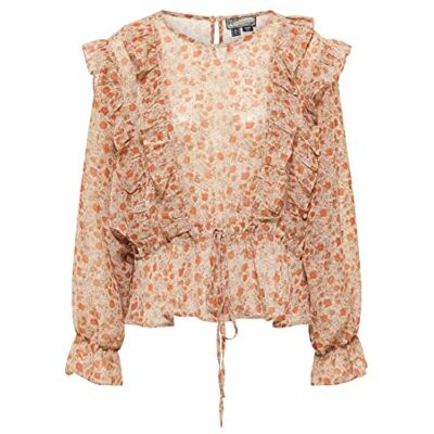 DreiMaster Vintage Damesblouse met lange mouwen 37323967-DR05, beige meerkleurig, S, Beige meerkleurig, S DreiMaster Vintage Damesblouse met lange mouwen 37323967-DR05, beige meerkleurig, S, Beige meerkleurig, S