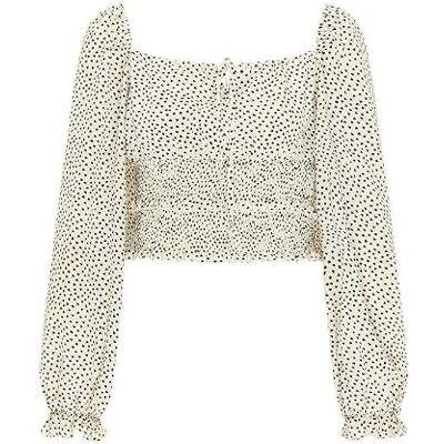 myMo Dames shirt met lange mouwen, wit zwart, M, wit, zwart, M myMo Dames shirt met lange mouwen, wit zwart, M, wit, zwart, M