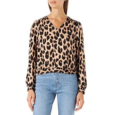ONLY ONLITANA L/S Smocktop van WVN NOOS voor dames, Cloud Dancer/APO: VIMA Leos, S ONLY ONLITANA L/S Smocktop van WVN NOOS voor dames, Cloud Dancer/APO: VIMA Leos, S