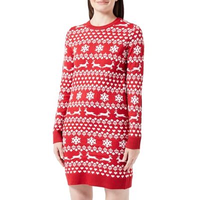 ONLY Bestseller A/S Onlxmas Snowflake Ls Dress Cs Knt dames Gebreide jurk ONLY Bestseller A/S Onlxmas Snowflake Ls Dress Cs Knt dames Gebreide jurk