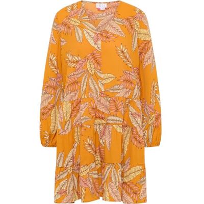 IZIA Damesjurk met lange mouwen 21325329-IZ01, oranje meerkleurig, M, Jurk met lange mouwen, M IZIA Damesjurk met lange mouwen 21325329-IZ01, oranje meerkleurig, M, Jurk met lange mouwen, M