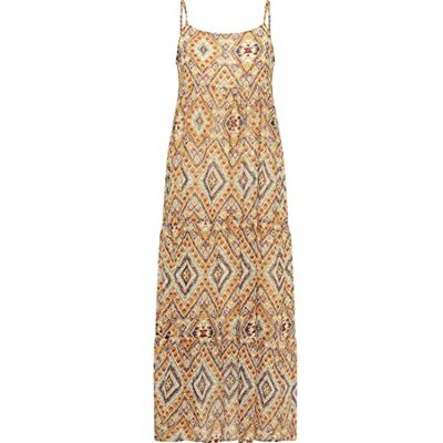 ISHA TRADE isha Dames maxi-jurk met spaghettibandjes 19323491-IS01, oranje goud, XS, Maxi-jurk met spaghettibandjes, XS ISHA TRADE isha Dames maxi-jurk met spaghettibandjes 19323491-IS01, oranje goud, XS, Maxi-jurk met spaghettibandjes, XS