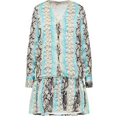 IZIA Damesjurk met reptielprint 19323117-IZ01, blauw meerkleurig, M, Jurk met reptielprint, M IZIA Damesjurk met reptielprint 19323117-IZ01, blauw meerkleurig, M, Jurk met reptielprint, M