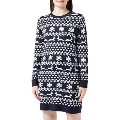 ONLY Bestseller A/S Onlxmas Snowflake Ls Dress Cs Knt dames Gebreide jurk ONLY Bestseller A/S Onlxmas Snowflake Ls Dress Cs Knt dames Gebreide jurk
