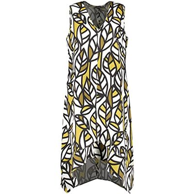Samoon Zomerjurk voor dames, van Lyocell-linnen-mix, mouwloze jurk, lange mouwen, korte zomerjurk met patroon, bloemen-kuitlengte, Citronella patroon, 44/Grote maten Samoon Zomerjurk voor dames, van Lyocell-linnen-mix, mouwloze jurk, lange mouwen, korte zomerjurk met patroon, bloemen-kuitlengte, Citronella patroon, 44/Grote maten