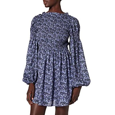 NA-KD Dames Hoge hals Smocked Mini Jurk Casual NA-KD Dames Hoge hals Smocked Mini Jurk Casual