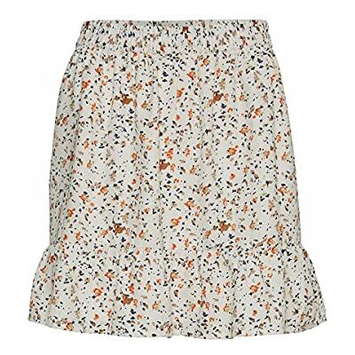 VERO MODA Vmora Hw Korte rok voor dames, VMA rok, Birk/Aop:ora Vintage Indigo/Mandaring Orange, S VERO MODA Vmora Hw Korte rok voor dames, VMA rok, Birk/Aop:ora Vintage Indigo/Mandaring Orange, S