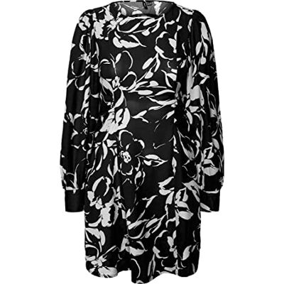 VERO MODA Vmpolliana Inge Ls Mini Dress WVN Ga jurk voor dames, Zwart/Aop:polliana, L VERO MODA Vmpolliana Inge Ls Mini Dress WVN Ga jurk voor dames, Zwart/Aop:polliana, L