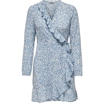 ONLY Onlcarly L/S Wrap Short Dress Noos Wvn dames Gekleed ONLY Onlcarly L/S Wrap Short Dress Noos Wvn dames Gekleed