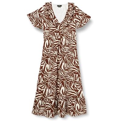faina Damesjurk Zebraprint 19226444, bruin wit, XL, bruin/wit., XL faina Damesjurk Zebraprint 19226444, bruin wit, XL, bruin/wit., XL