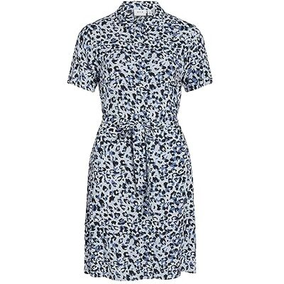 VILA VIPAYA S/S Shirt Dress/SU NOOS, Kentucky Blue/Aop: lika, 34 VILA VIPAYA S/S Shirt Dress/SU NOOS, Kentucky Blue/Aop: lika, 34