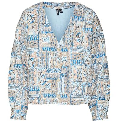 VERO MODA Dames VMJANE LULU LS Quilted Jacket WVN GA gewatteerde jas, Birch/AOP: Lulu, M, berk/Aop: lulu, M VERO MODA Dames VMJANE LULU LS Quilted Jacket WVN GA gewatteerde jas, Birch/AOP: Lulu, M, berk/Aop: lulu, M