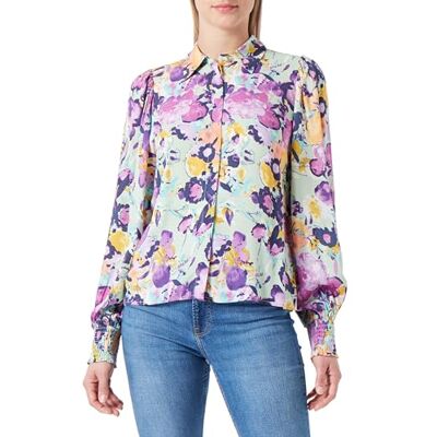 YAS Y.A.S Dames alira Ls Shirt S. Noos overhemd, Quiet Green/Aop: annina Print, XXL YAS Y.A.S Dames alira Ls Shirt S. Noos overhemd, Quiet Green/Aop: annina Print, XXL