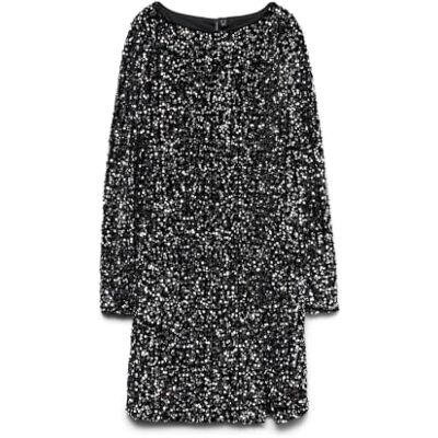 VERO MODA Vmbella Ls Short Sq Dress JRS Ga, zwart, S VERO MODA Vmbella Ls Short Sq Dress JRS Ga, zwart, S