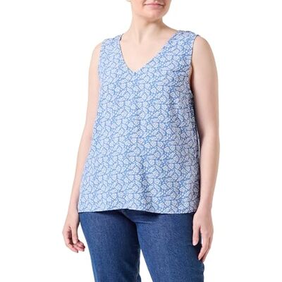VILA VILISE NUA S/L V-hals TOP/R, Coronet Blue/Aop: nua Eggnog, 38 VILA VILISE NUA S/L V-hals TOP/R, Coronet Blue/Aop: nua Eggnog, 38