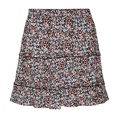 VERO MODA VMEASY FRL Mini rok WVN GA PTT, Zwart/Aop:cille VERO MODA VMEASY FRL Mini rok WVN GA PTT, Zwart/Aop:cille