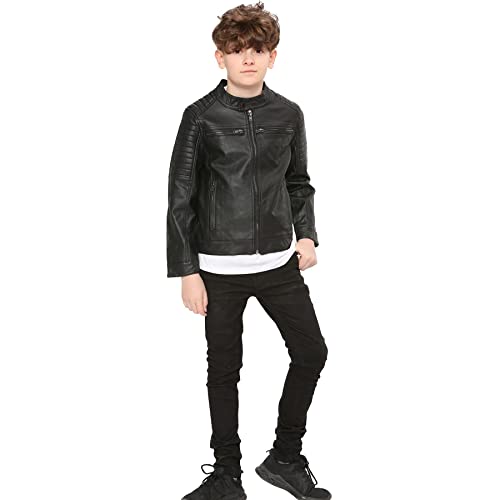 A2Z 4 Kids Motorfiets Zwart Motorrijder Jacket JK32 Black._7-8