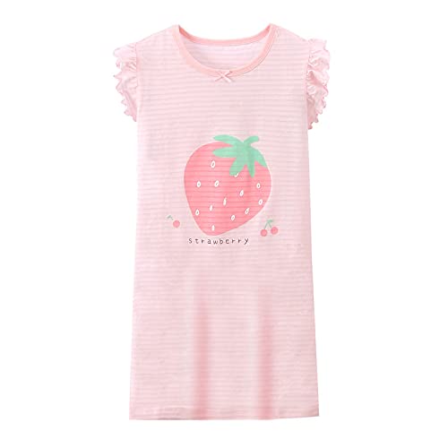 WSLCN Meisjes Nighties Nachtjapons 100% Katoen Zomer Kid Korte Mouwen Nachtkleding Nachtkleding Nachtkleding Nachtkleding Nachtkleding multi S