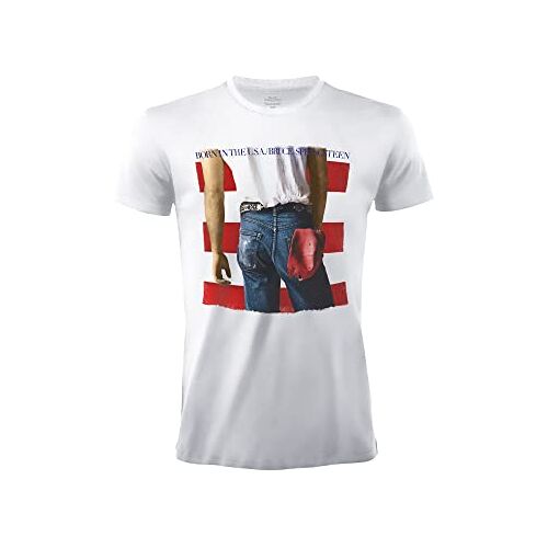 Merch Traffic Officieel T-shirt Bruce Springsteen “Born in the USA“, Rock, wit katoen, uniseks Adult Boy, wit, M