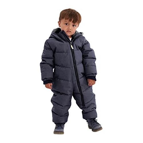 killtec Twinkly MNS ONPC B Skioverall voor kinderen, overall in dons-look, sneeuwpak met capuchon, winterpak met zachte binnenvoering, donkerblauw, 74/80