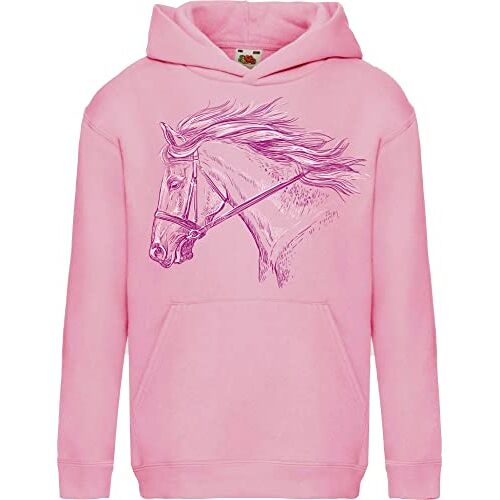 Baddery Paarden pullover meisjes My Horse Paarden cadeau Kinderhoodie paard Paardensport Kleding, lichtroze, 152 cm