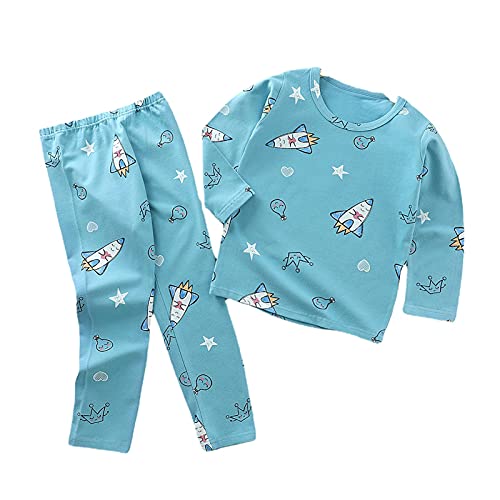 DOILE Kledingsets For A Babyjongens En Meisjes Babyjongens En Meisjes Pyjamasets 2-delige Kinderset Katoenen Tops Voldaan Lange Mouwen Broek Kledingsets 3-8 Jaar (80yards,A4)