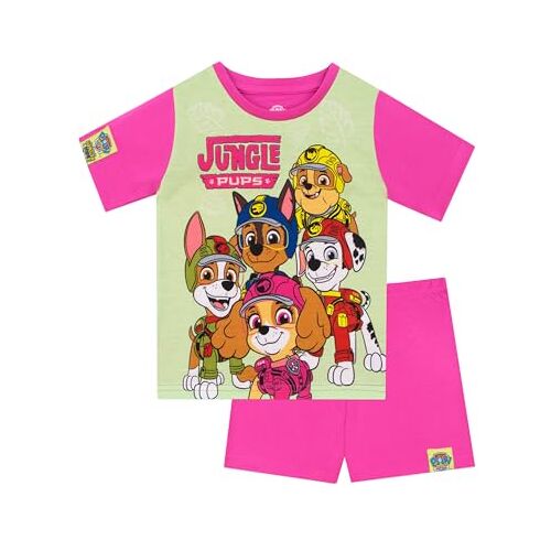 Paw Patrol Meisjespyjama's   Meisjes Korte Pyjama's   Jungle Pups Chase Marshall En Skye Pyjama's   Roze 116