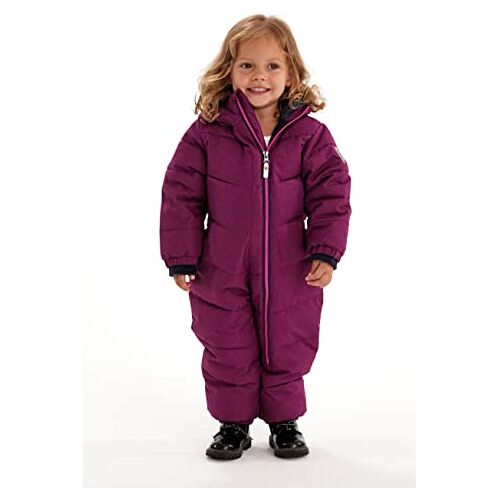 killtec Twinkly MNS ONPC B Skioverall voor kinderen, overall in dons-look, sneeuwpak met capuchon, winterpak met zachte binnenvoering, orchidee, 110/116