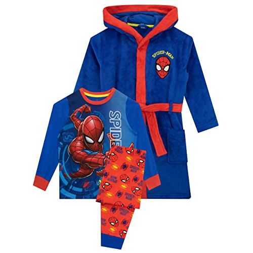 Marvel Jongens Badjassen Pyjama Spiderman Blauw 116