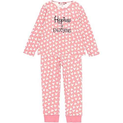 boboli Pyjama voor meisjes, winter, pyjama voor meisjes van 2 tot 12 jaar, lange mouwen, hart-pyjama, 100% katoen, tweedelige pyjama voor meisjes, ideaal als cadeau, model 923059, Roze, 24 Maanden