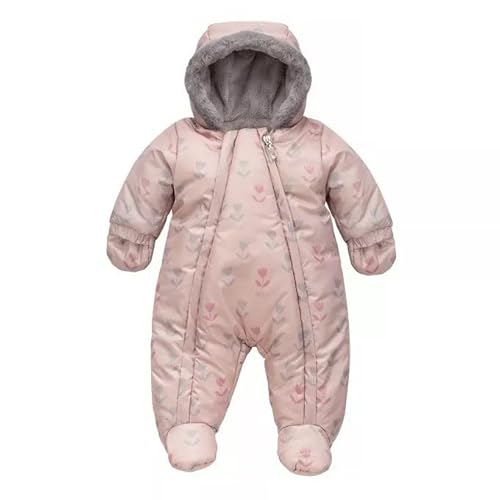 Pinokio Winteroverall, 100% polyester, roze bloemen, meisjes, maat 56-68 (62)