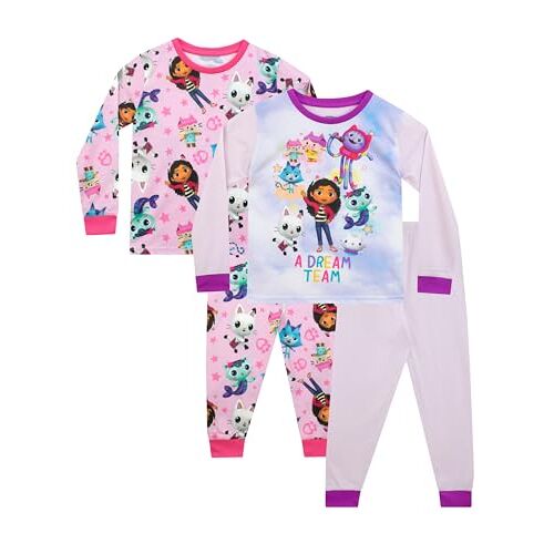 DREAMWORKS GABBY'S DOLLHOUSE Pyjama's 2 Pack   2 Pack Pyjama's Voor Meisjes   Gabby Meisjes' Pyjama Sets Pack Van Twee   Roze 134