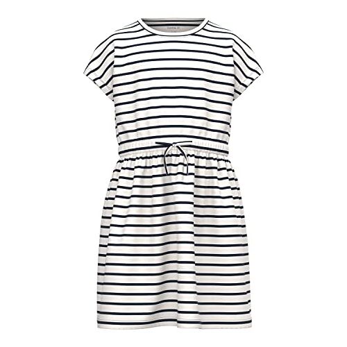 Name it Girl's NKFMIE SS Dress NOOS Jurk, Dark Saffier/Stripes: Y/D Stripes, 92, Donkere Sapphire/Stripes: y/D Stripes, 92 cm