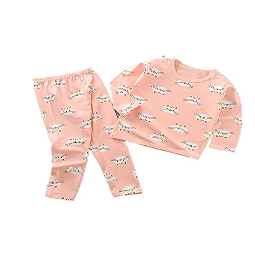 DOILE Kledingsets For A Babyjongens En Meisjes Babyjongens En Meisjes Pyjamasets 2-delige Kinderset Katoenen Tops Voldaan Lange Mouwen Broek Kledingsets 3-8 Jaar (90yards,A10)