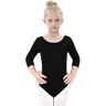 Kefiyis Balletpakje voor meisjes, katoenen dans turnpakjes, mesh rugdans tops bodysuit gymnastiek turnpakjes voor peuter kinderen, Zwart, 110=95-105cm(4-5 Years)