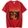 OUHZNUX Mannen De Weeknd X Vlone De Weeknd Tee Shirt 90S Vintage Unisex Zwart Katoen T-shirt Man Vrouw Top Punk Kleding XXS-3XL