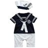 Paisdola Baby Peuter Jongens Seemann Rompertje Outfit, navy, 80 cm