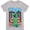 Minecraft T-shirt Jongens opgeladen klimperige korte mouw Gray Top Merchandise 7-8 jaar