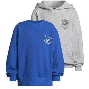 Urban Classics Jongens capuchontrui, 65% katoen, 35% polyester, heathergrey+royal, 122-128, Heathergrey+royal, 122-128 Urban Classics Jongens capuchontrui, 65% katoen, 35% polyester, heathergrey+royal, 122-128, Heathergrey+royal, 122-128