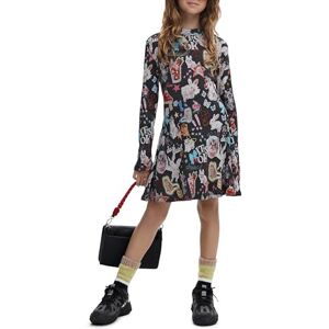 Desigual Vest_collage jurk voor meisjes, Zwart, 8 Jaren Desigual Vest_collage jurk voor meisjes, Zwart, 8 Jaren