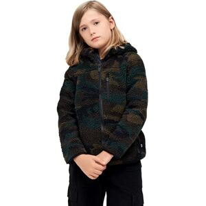 Brandit Kids Teddyfleece jas met capuchon, uniseks, kinderen, Bos, 122-128 Brandit Kids Teddyfleece jas met capuchon, uniseks, kinderen, Bos, 122-128