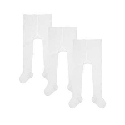 Camano Unisex Baby Online ca-Soft Organic Cotton Tights 3-pack sokken, White, 62/68, wit, 50 cm Camano Unisex Baby Online ca-Soft Organic Cotton Tights 3-pack sokken, White, 62/68, wit, 50 cm